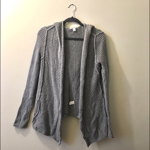 Banana Republic Gray Knit Hooded Cardigan Sweater - Picture 2 of 6